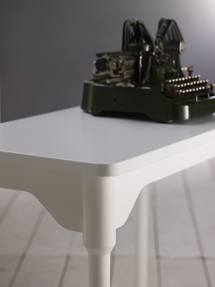 Archisearch - Flair |  τραπέζι  Μασίφ οξυά και mdf σε λευκή λάκα  Υ78cm * Μ100cm(106cm) * Π50cm(56cm) | photos studiopaterakis
