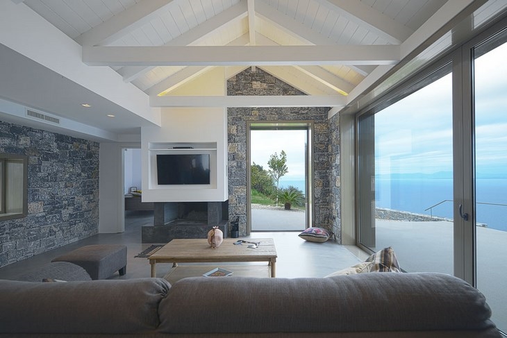 Archisearch - Interior view of living room, Villa Melana, Tyros Greece, architects Valia Foufa & Panagiotis Papassotiriou (c) Pygmalion Karatzas