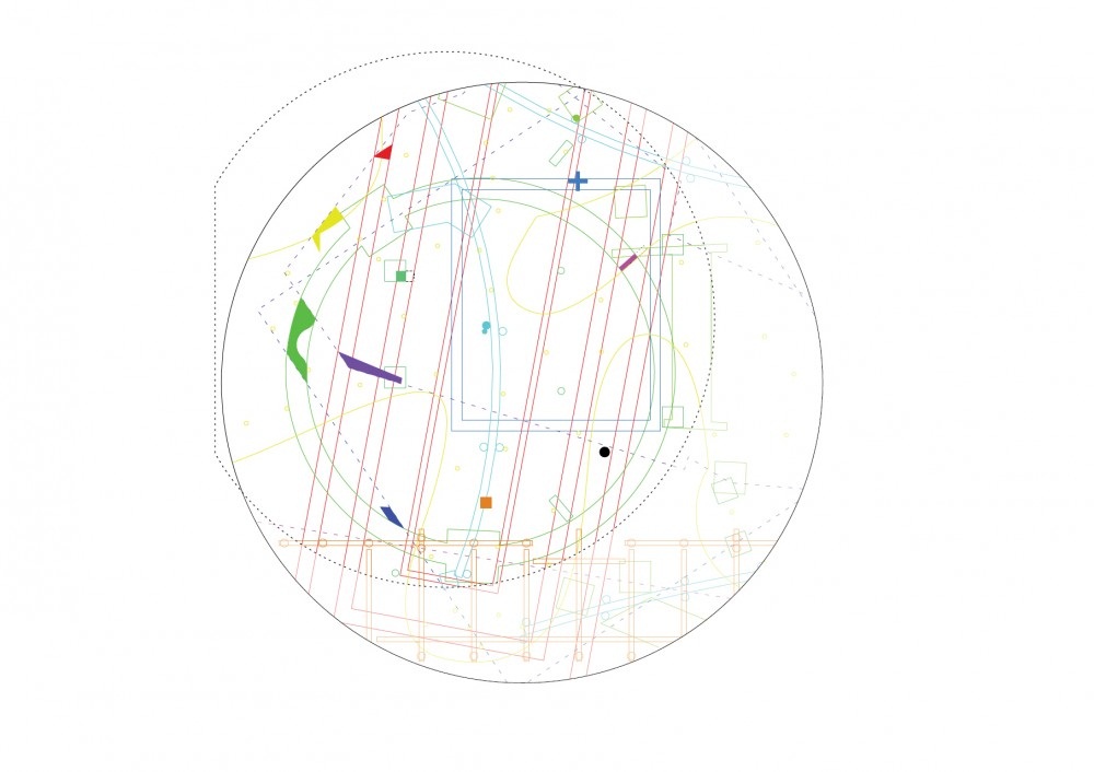 Archisearch - plan diagram based on previous foundations (c) 2012, by Herzog & de Meuron and Ai Weiwei 