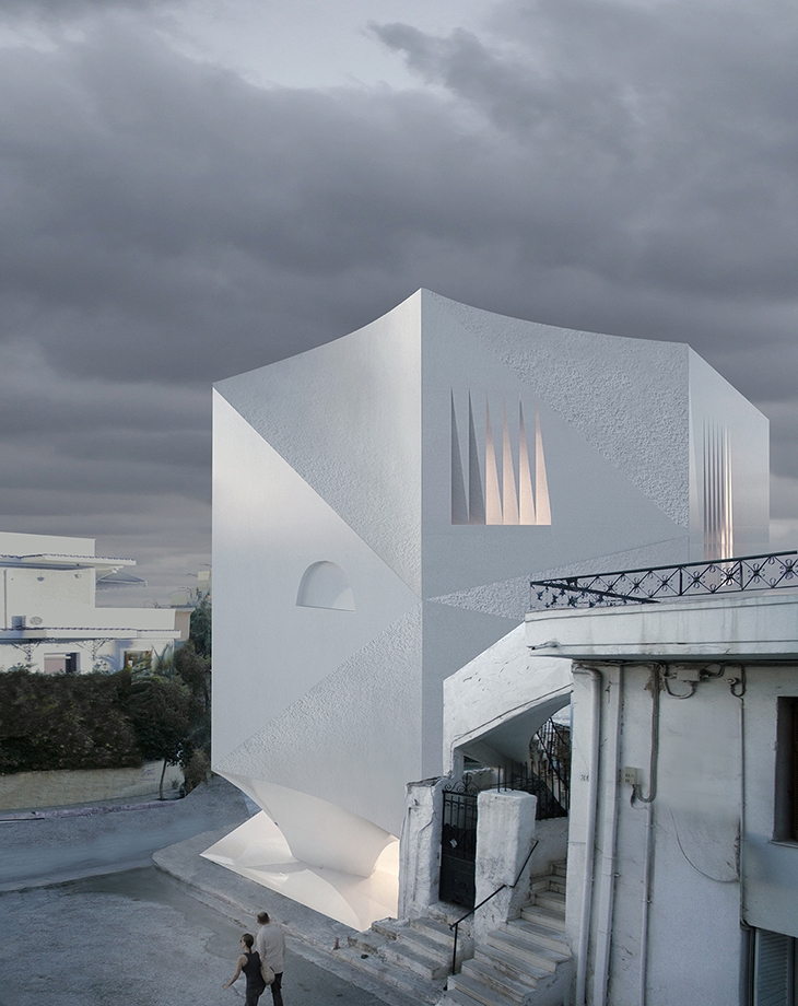 Archisearch 314 ARCHITECTURE STUDIO SCULPTS A MONOLITHIC MARBLE BUILDING IN PETRALONA, ATHENS