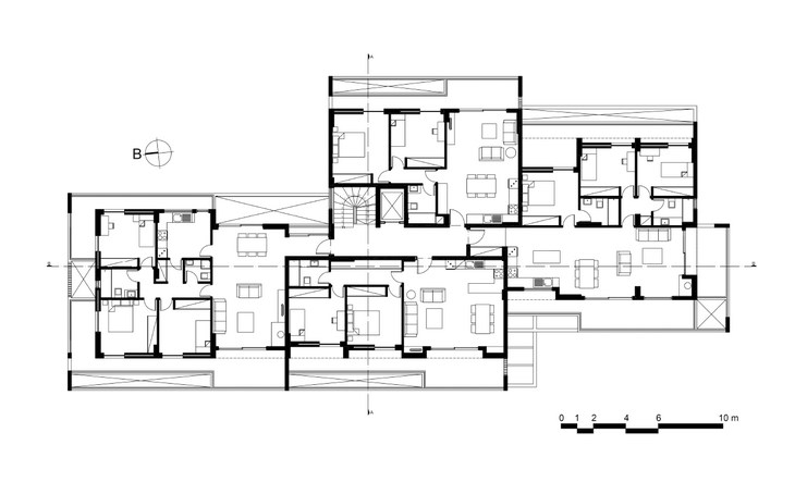 Archisearch - 2nd floor plan, Thiresias Residential Building, Patras Greece, Barlas Architects (c) Konstantin Thorvald Barlas