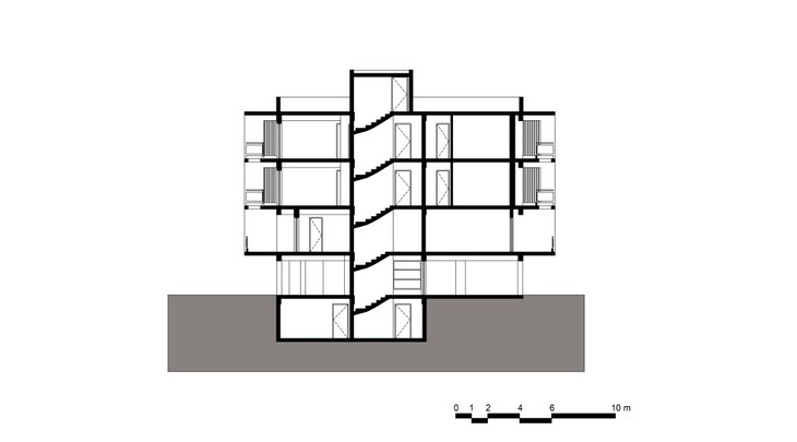 Archisearch - Cross section, Thiresias Residential Building, Patras Greece, Barlas Architects (c) Konstantin Thorvald Barlas