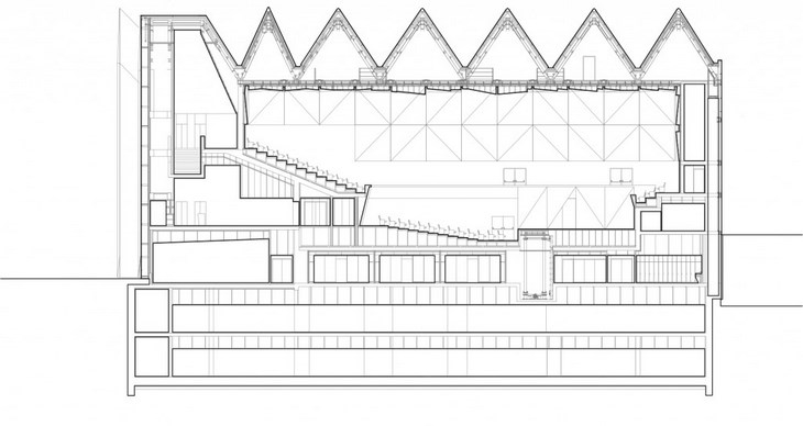 Archisearch - Cross section through concert hall