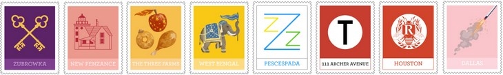 Archisearch - The Custom Stamps Used in the Wes Anderson Postcards / Mark Dingo Francisco