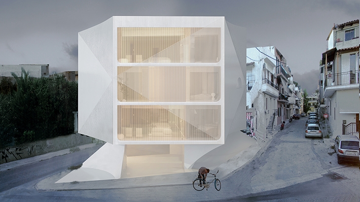 Archisearch 314 ARCHITECTURE STUDIO SCULPTS A MONOLITHIC MARBLE BUILDING IN PETRALONA, ATHENS