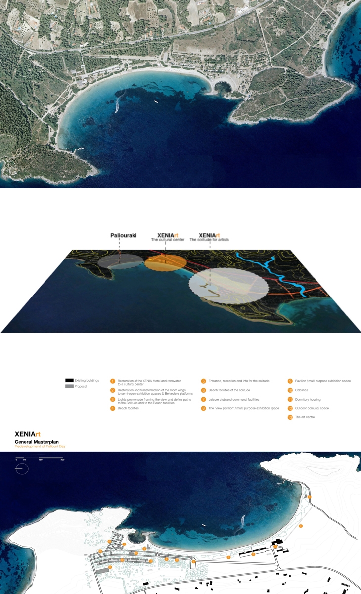 Archisearch - Site | Site strategy | General masterplan of XENIArt | Redelopment of Paliouri Bay