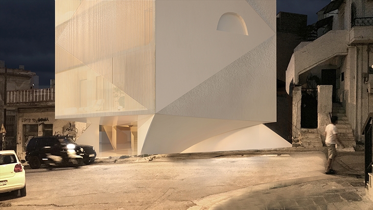 Archisearch 314 ARCHITECTURE STUDIO SCULPTS A MONOLITHIC MARBLE BUILDING IN PETRALONA, ATHENS