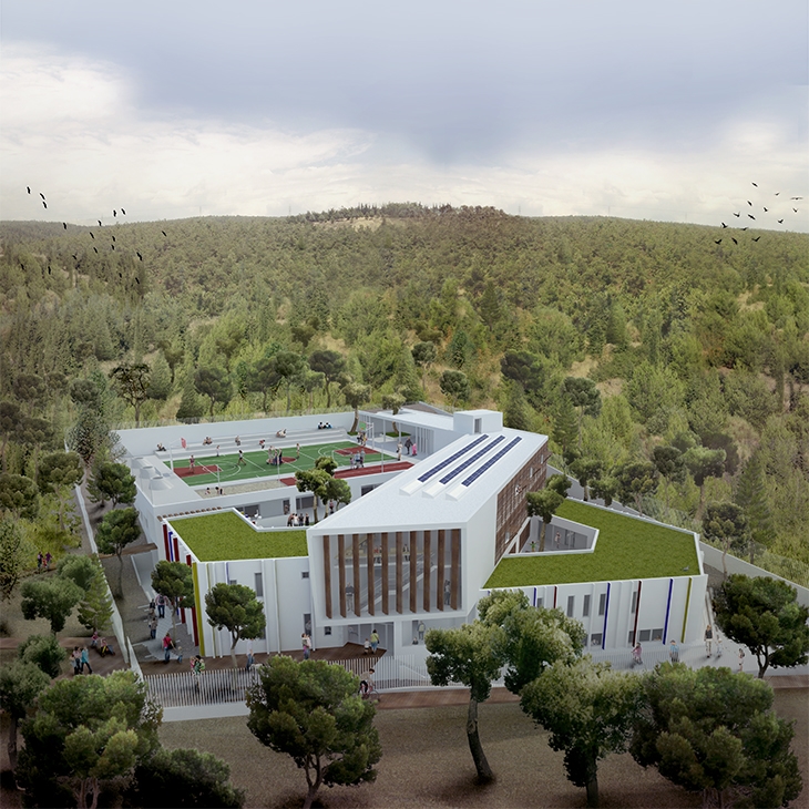 Archisearch - ARCHITECTURAL CONCEPT DESIGN COMPETITION: AGIOS PAVLOS ELEMENTARY SCHOOL WITH GYMNASIUM AT MUNICIPALITY OF NEAPOLIS - SYKEON / A. DALGITSI, G. LAZARIDIS, I. MOISIDOU