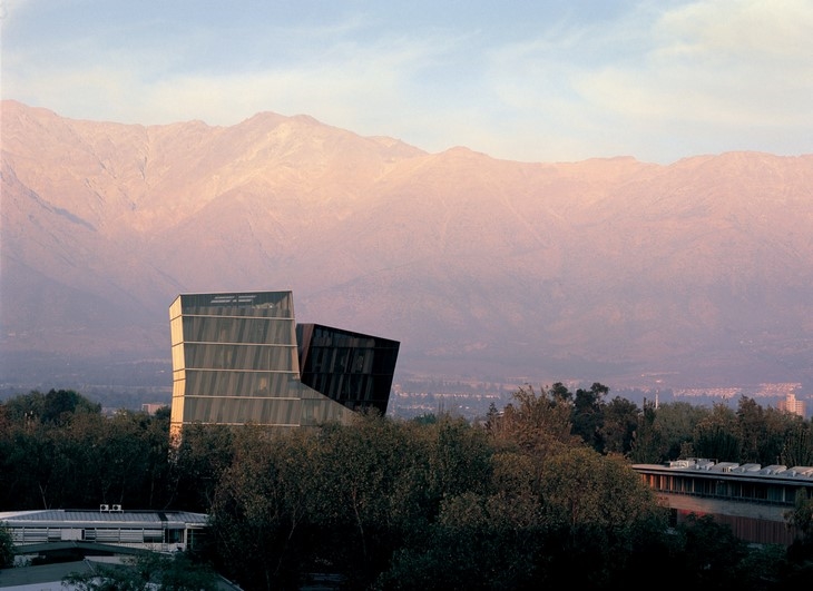 Archisearch - Siamese Towers, 2005, San Joaquín Campus, Universidad Católica de Chile, Santiago, Chile, University classrooms and offices  Photo by Cristobal Palma