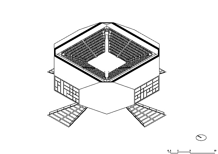 Archisearch - Ampitheke Axonometric Sectional Sequence, Aristotheke Eutectonics