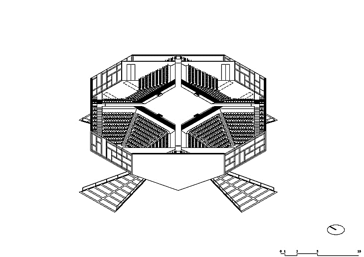 Archisearch - Ampitheke Axonometric Sectional Sequence, Aristotheke Eutectonics