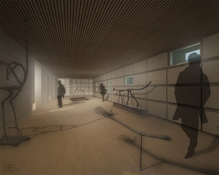 Archisearch - Linear Galleries Interior Rendering, Vallusteca by Aristotheke Eutectonics