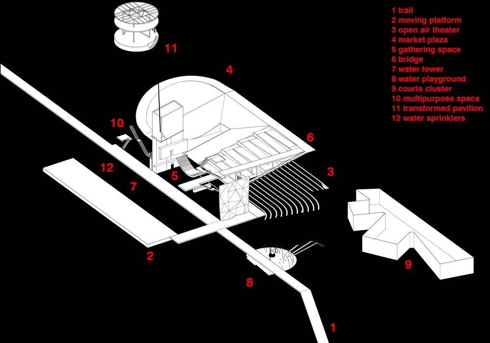 Archisearch - (Seaholm Intake Ideas Competition, Austin, TX)  Proposal for the adaptive reuse of the Seaholm Intake facility and the surrounding park / kse studio