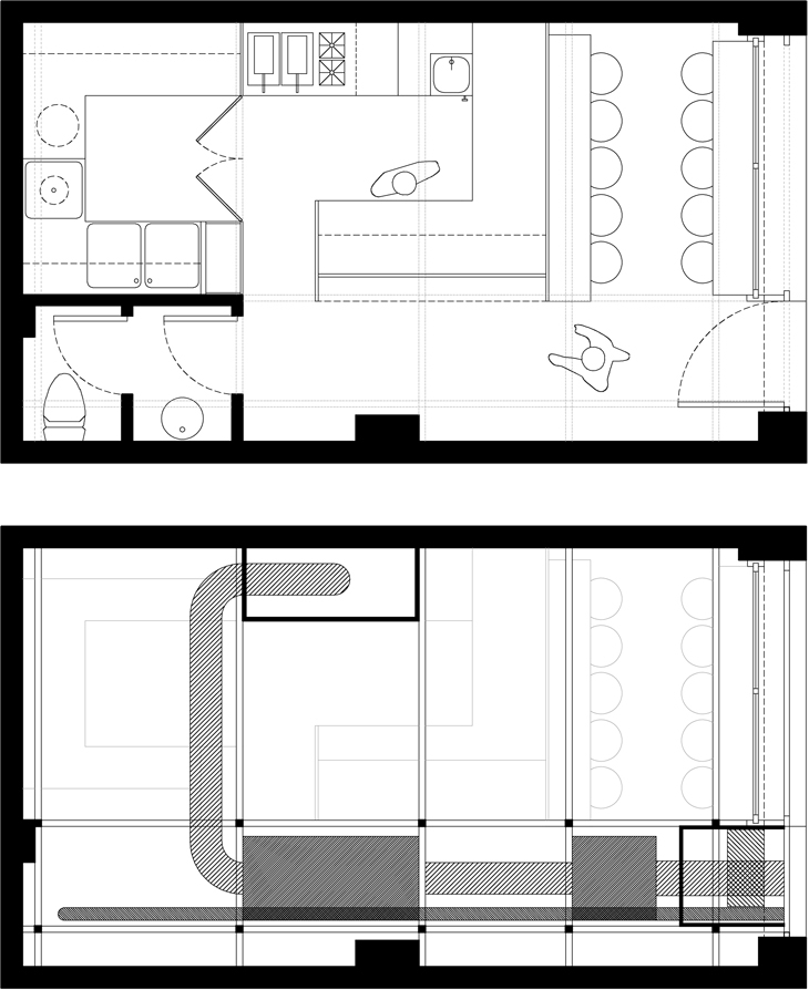 Archisearch BABA GHANOUSH: A FALAFEL SHOP INDUCTED IN THE GROUND FLOOR OF A POLYKATOIKIA IN PAGKRATI BY PLAINI & KARAHALIOS ARCHITECTS