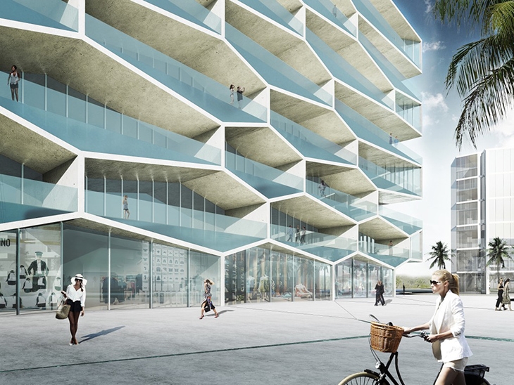 Archisearch BIG + HKS + MDA HAVE UNVEILED THE DESIGN FOR THE NEW HONEYCOMB BUILDING AND ITS ADJACENT PUBLIC PLAZA IN THE BAHAMAS