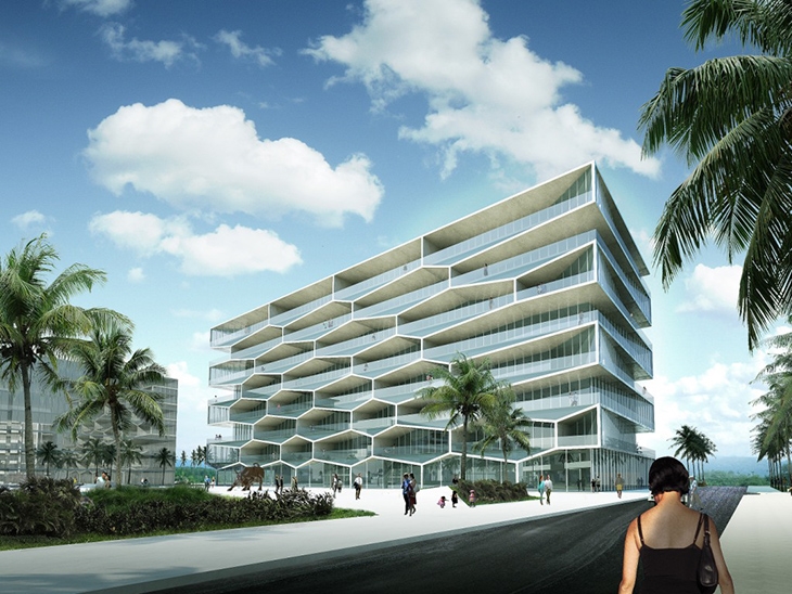 Archisearch BIG + HKS + MDA HAVE UNVEILED THE DESIGN FOR THE NEW HONEYCOMB BUILDING AND ITS ADJACENT PUBLIC PLAZA IN THE BAHAMAS