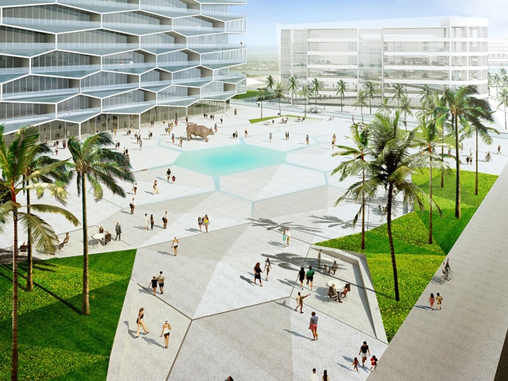 Archisearch BIG + HKS + MDA HAVE UNVEILED THE DESIGN FOR THE NEW HONEYCOMB BUILDING AND ITS ADJACENT PUBLIC PLAZA IN THE BAHAMAS