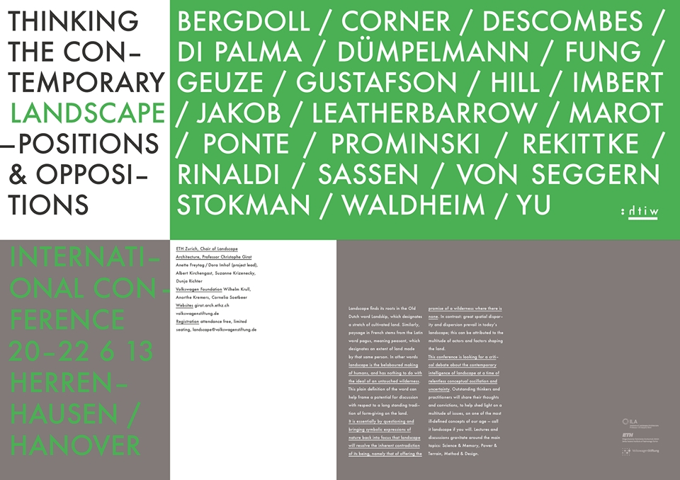 Archisearch - A CLOSER LOOK: “THINKING THE CONTEPORARY LANDSCAPE - POSITIONS & OPPOSITIONS 