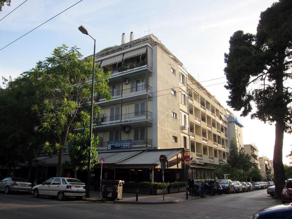 Archisearch - A recent image of Chara, the largest housing block in downtown Athens. It is also one of the few polykatoikies with a habitable courtyard, a little garden and a playground.