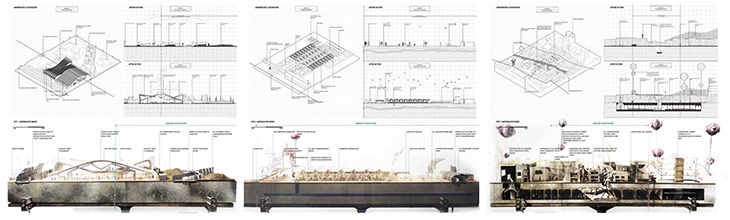 Archisearch - Axonometric & Section of Before After & Model