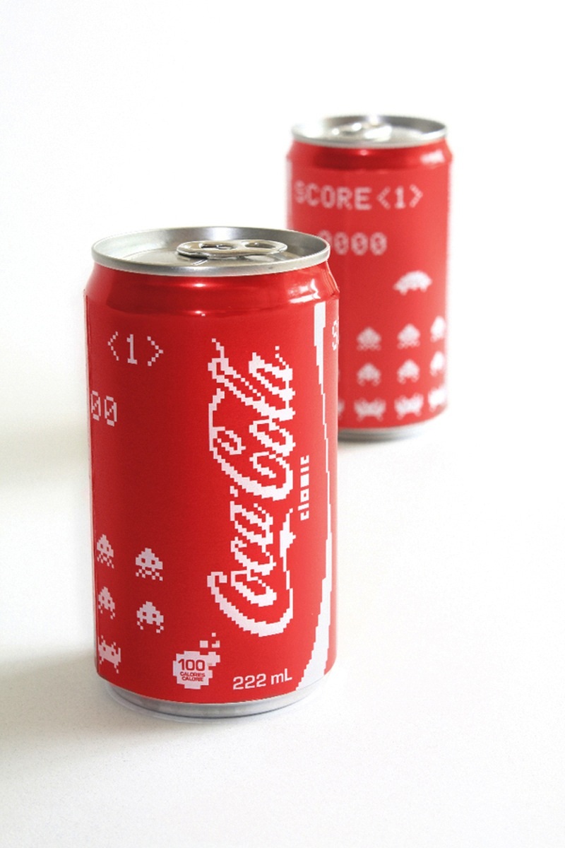 Archisearch COCA COLA CANS, INSPIRED BY THE SPACE INVADERS GAME / DESIGN BY GRAPHIC DESIGNER ERIN MCGUIRE