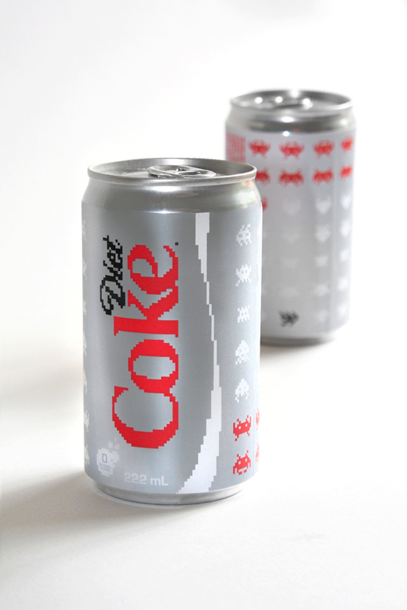 Archisearch COCA COLA CANS, INSPIRED BY THE SPACE INVADERS GAME / DESIGN BY GRAPHIC DESIGNER ERIN MCGUIRE