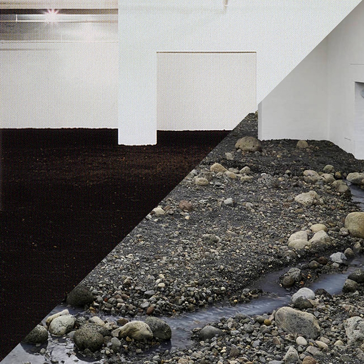 Archisearch - Walter De Maria, New York Earth Room, 1977 vs Olafur Eliasson, Riverbed, Louisiana Museum of Modern Art, 2014