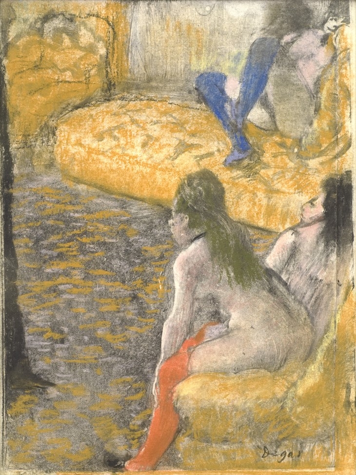 Archisearch - Edgar Degas (French, 1834–1917). Waiting for a Client, 1879. Charcoal and pastel over monotype on paper. Plate: 6 3/8 × 4 3/4 in. (16.2 × 12.1 cm). Private Collection.