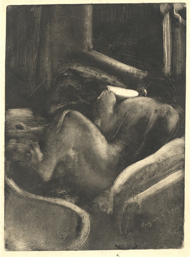 Archisearch - Edgar Degas (French, 1834–1917). Woman Reading (Liseuse), c. 1880–85. Monotype on paper. Plate: 14 15/16 x 10 7/8 in. (38 x 27.7 cm), sheet: 17 7/16 x 12 13/16 in. (44.3 x 32.5 cm). National Gallery of Art, Washington, D.C. Rosenwald Collection, 1950.