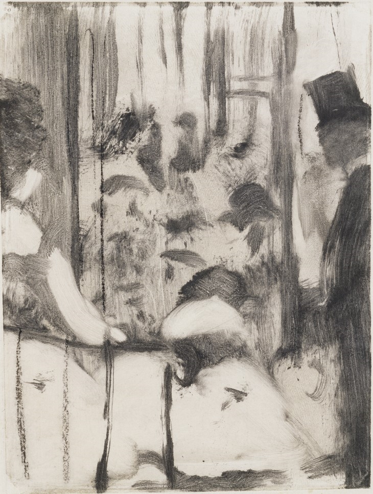 Archisearch - Edgar Degas (French, 1834–1917). Dancers Coming from the Dressing Rooms onto the Stage (Et ces demoiselles fretillaient gentiment devant la glace du foyer), c. 1876–77. Proposed illustration for The Cardinal Family (La Famille Cardinal). Pastel over monotype on paper. Plate: 8 3/8 × 6 1/4 in. (21.2 × 15.8 cm). Schorr Collection.