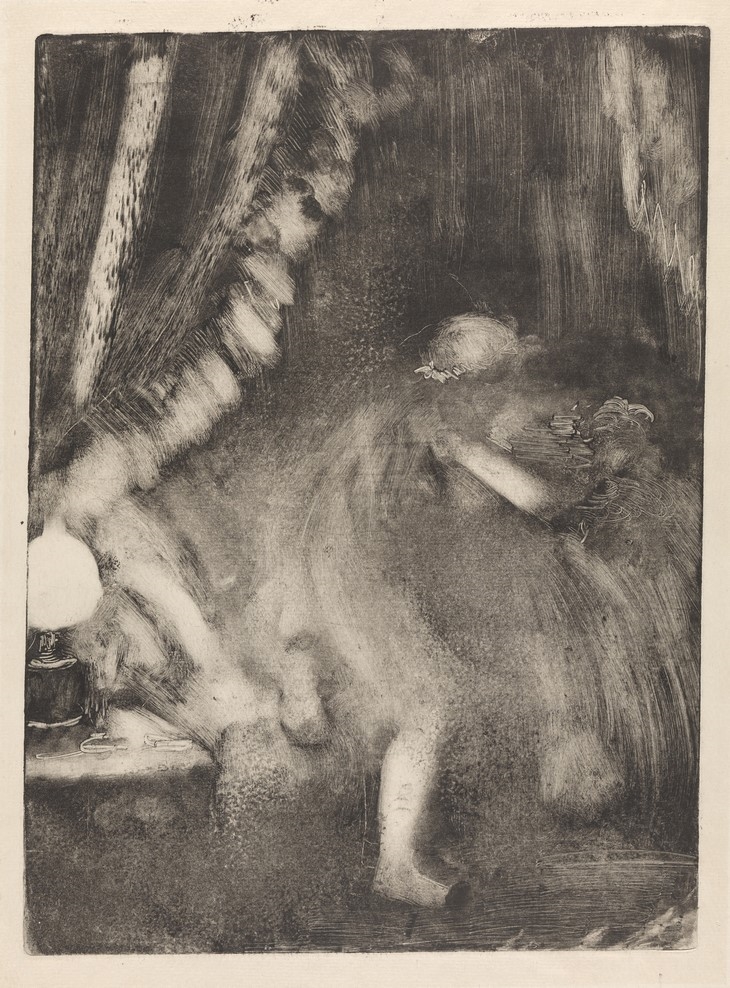 Archisearch -  Edgar Degas (French, 1834–1917). Bedtime (Le Coucher), c. 1880-85. Monotype on paper. Plate: 14 7/8 × 10 7/8″ (37.8 × 27.7 cm). Nasjonalmuseet for kunst, arkitektur og design / The National Museum of Art, Architecture and Design.