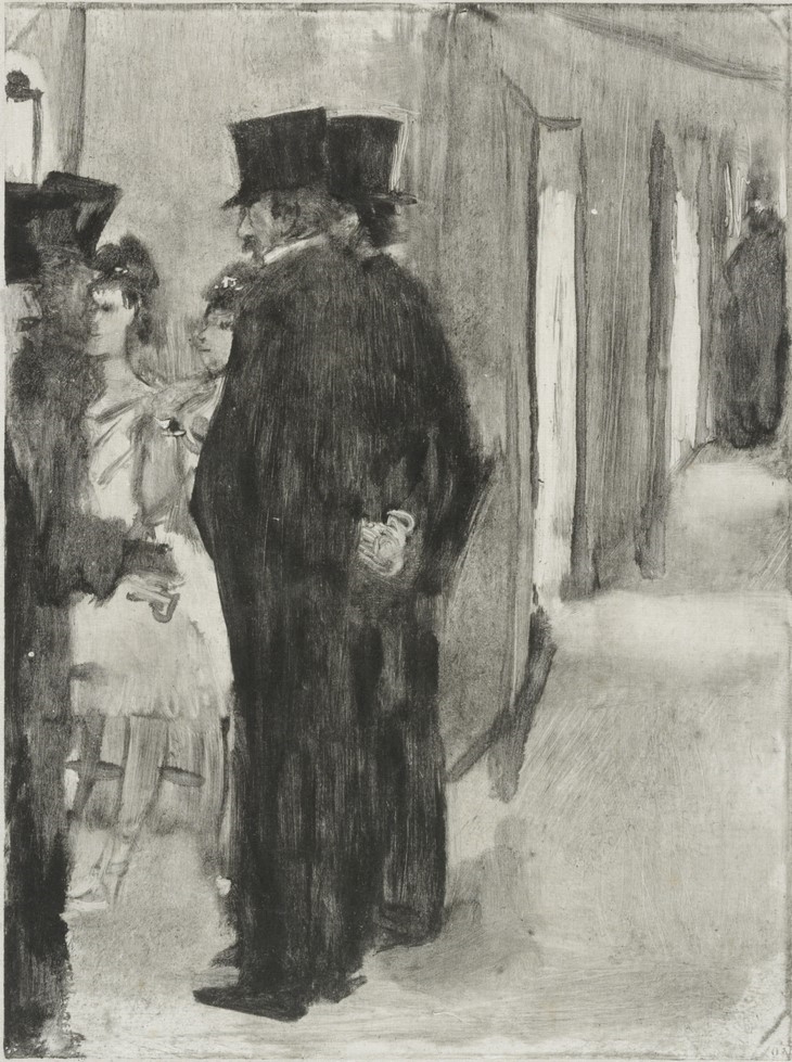 Archisearch -  Edgar Degas (French, 1834–1917). Pauline and Virginie Conversing with Admirers (Pauline et Virginie Cardinal bavardant avec des admirateurs), c. 1876–77. Proposed illustration for The Cardinal Family (La Famille Cardinal). Monotype on paper. Plate: 8 7/16 x 6 5/16 in. (21.5 x 16.1 cm); sheet: 11 3/10 x 7 1/2 in. (28.7 x 19.1 cm). Harvard Art Museums/Fogg Museum, Cambridge, Massachusetts. Bequest of Meta and Paul J. Sachs.