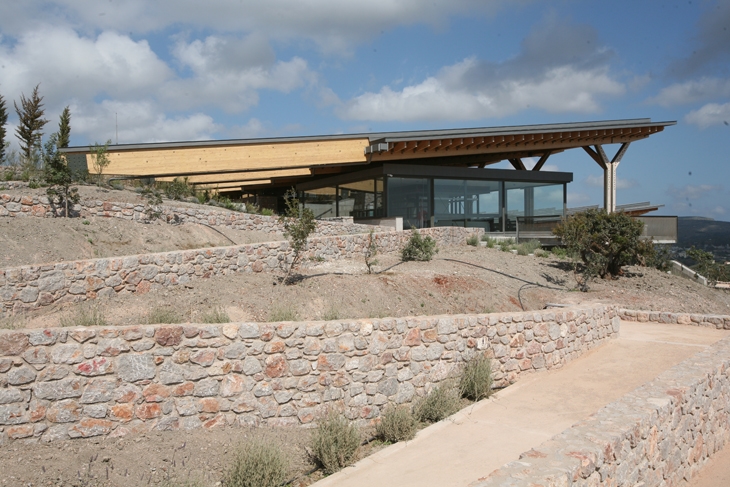 Archisearch - The museum café, under the laminated timber roof. (c) Kizis Architects