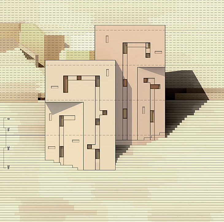 Archisearch - » Duetheke [Architheke XI]: Siamese Rural Turrette Residential Prototype Architectural Design: Aristotheke (Design Research)