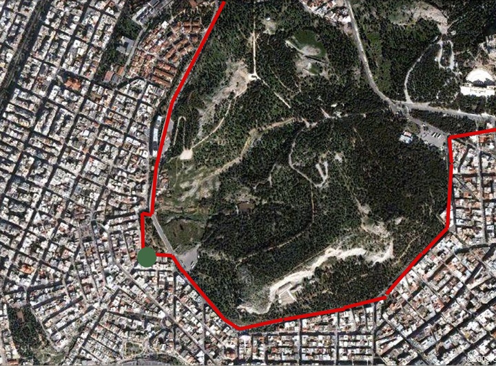 Archisearch - θέση στον περιφερειακό δρόμο του Φιλοπάππου