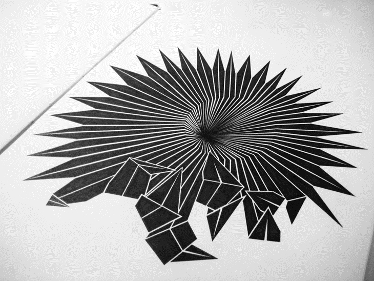 Archisearch ELENI SAKELARIS CREATES FANTASTIC BLACK and WHITE LINOPRINTS