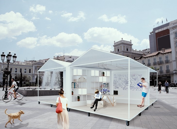 Archisearch - En Route Lab: An Ephemeral Construction Designed for the City Center / Thesis by Anna Andreou, Marina Annousi & Stefania Choudeloudi