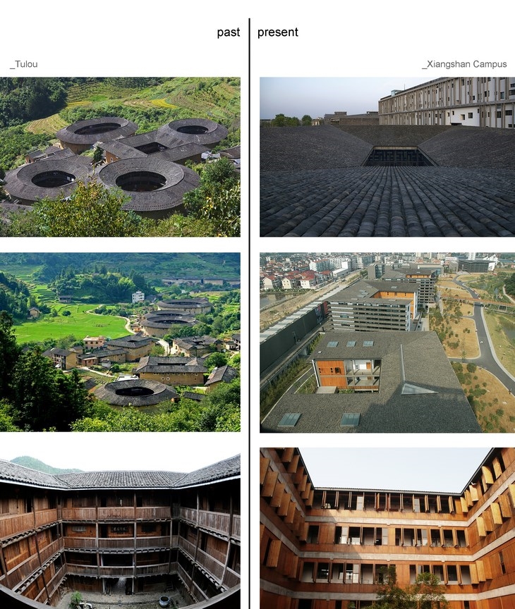Archisearch - building of the first phase compared with the traditional tulou houses