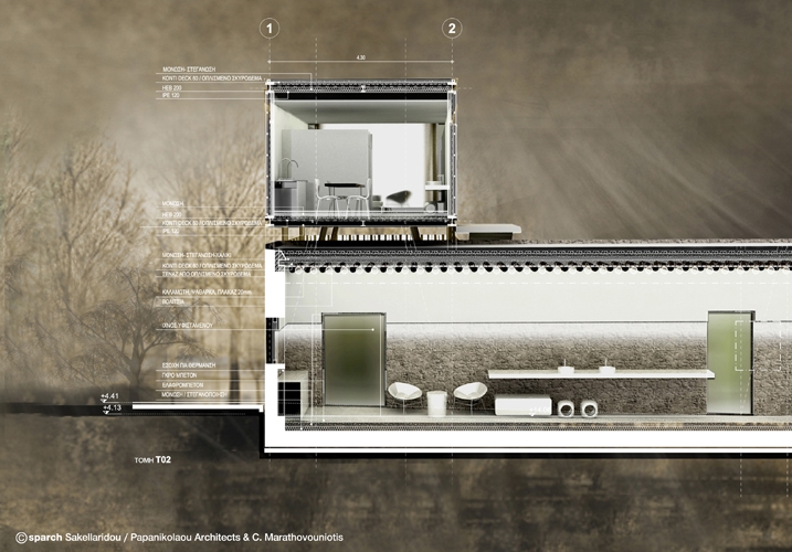 Archisearch - Section of the Container (c) sparch Sakellaridou/ Papanikolaou Architects & Ch. Marathovouniotis