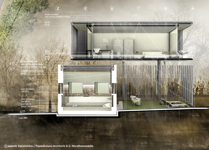 Archisearch - Section of the Container (c) sparch Sakellaridou/ Papanikolaou Architects & Ch. Marathovouniotis