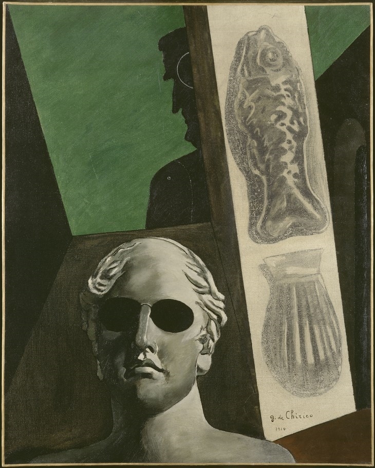 Archisearch - Giorgio DE CHIRICO Portrait [prémonitoire] de Guillaume Apollinaire, printemps 1914 Huile et fusain sur toile, 81,5 x 65 cm Achat, 1975 Collection Centre Pompidou, musée national d’art moderne Photo : Adam Rzepka/Centre Pompidou, MNAM-CCI/Dist. RMN-GP (c) Adagp, Paris2015