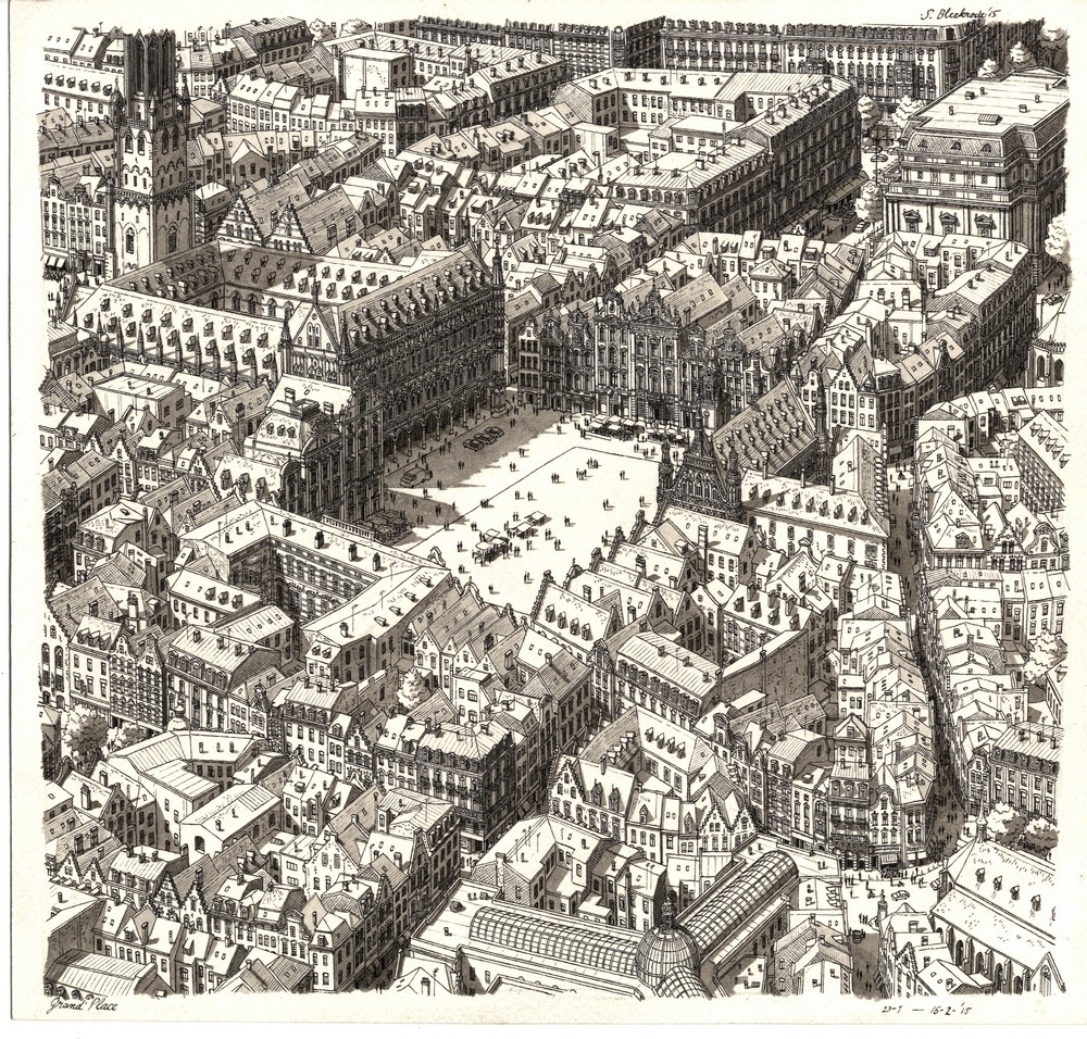 Archisearch DUTCH ARTIST STEFAN BLEEKRODE CREATES FASCINATING DRAWINGS OF ENTIRE CITIES USING HIS MEMORY