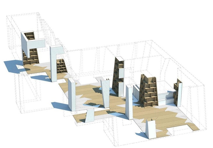 Archisearch - Axonometric View / Arsenal Flat / h2o architects