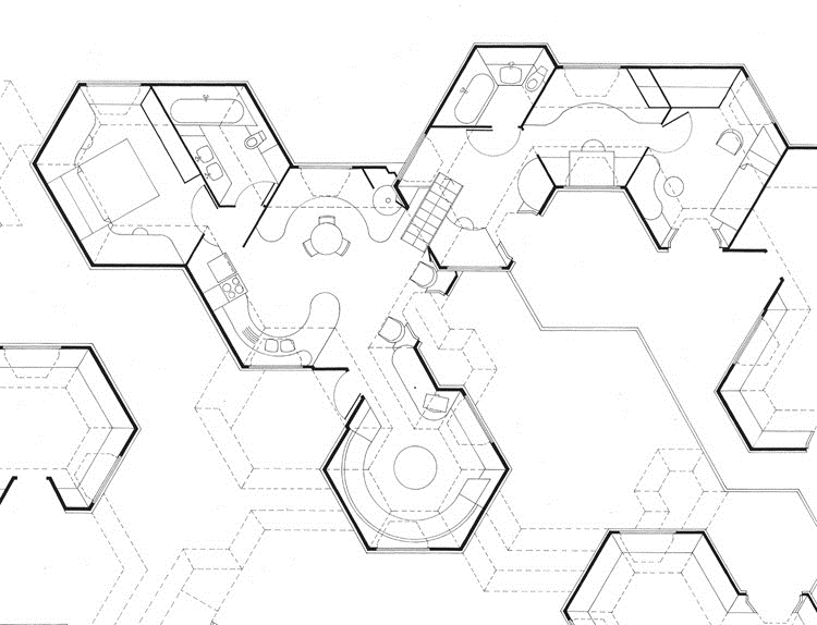 Archisearch HEX-HABITAT: A MODULAR INTEGRATED BUILDING SYSTEM ADAPTED TO COMMUNAL BUILDING PRACTICES