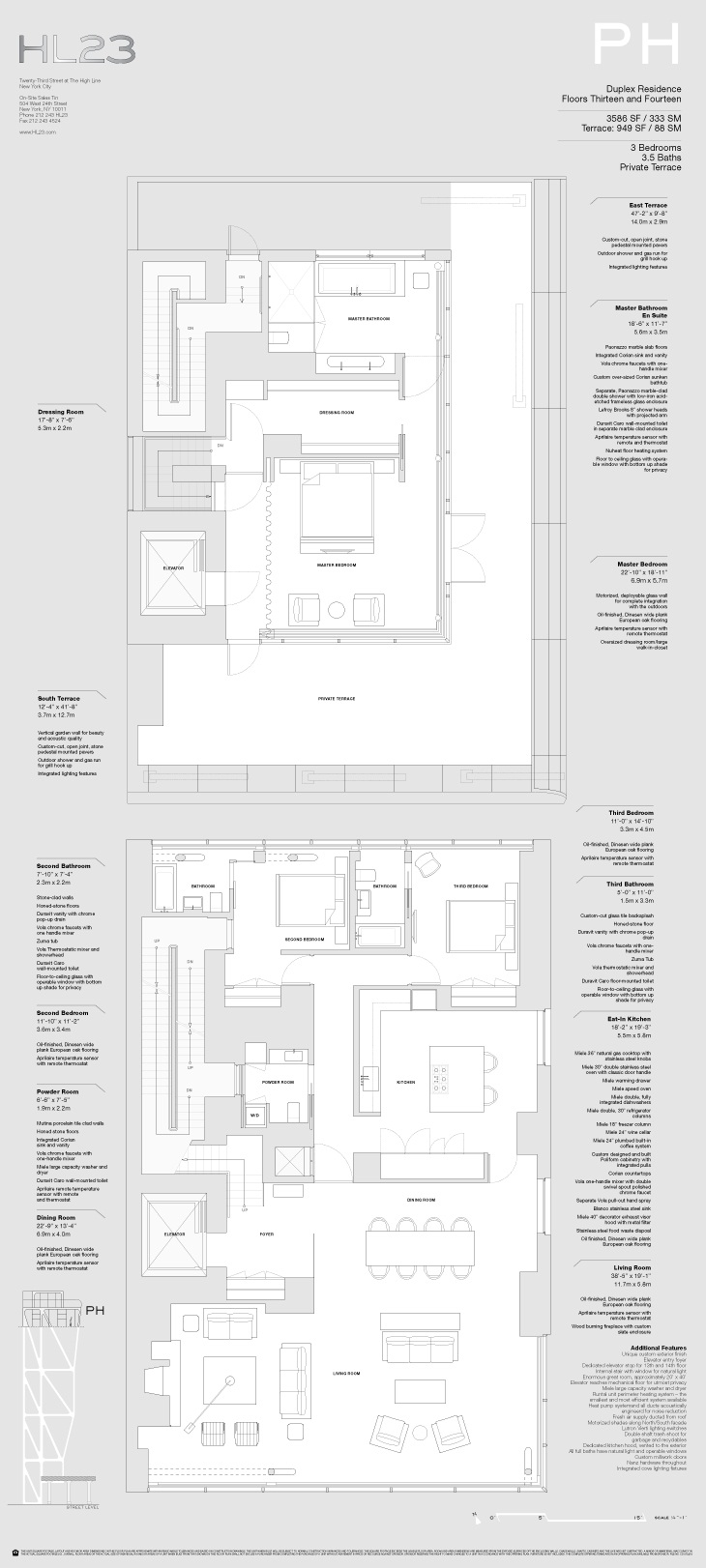 Archisearch - κάτοψη 13ου &14ου ορόφου - διόροφο διαμέρισμα (c) NMDA