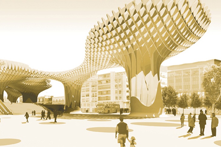 Archisearch - The roof structure | the market | the parasols | the elevated plaza