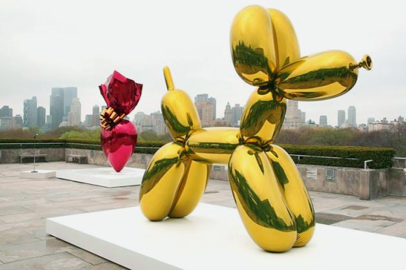 Archisearch - jeff koons` balloon dog sculpture on the roof of the metropolitan museum of art, new york, april 2008.