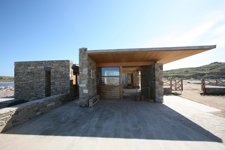 Archisearch - Ticket office and shop for the archaeological site of Delos, 2003. Photograph: Yannis Kizis