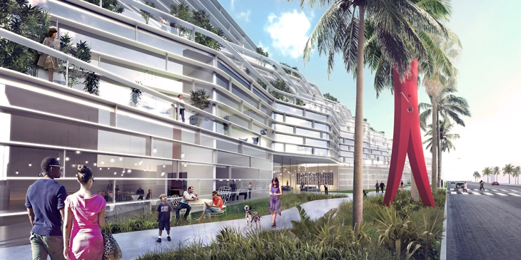 Archisearch  BIG TOGETHER WITH WEST 8, FENTRESS, JPA AND DEVELOPERS PORTMAN CMC PROPOSES MIAMI BEACH SQUARE AS THE CENTERPIECE OF THEIR 52 ACRE CONVENTION CENTER