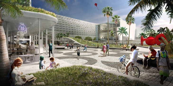 Archisearch  BIG TOGETHER WITH WEST 8, FENTRESS, JPA AND DEVELOPERS PORTMAN CMC PROPOSES MIAMI BEACH SQUARE AS THE CENTERPIECE OF THEIR 52 ACRE CONVENTION CENTER